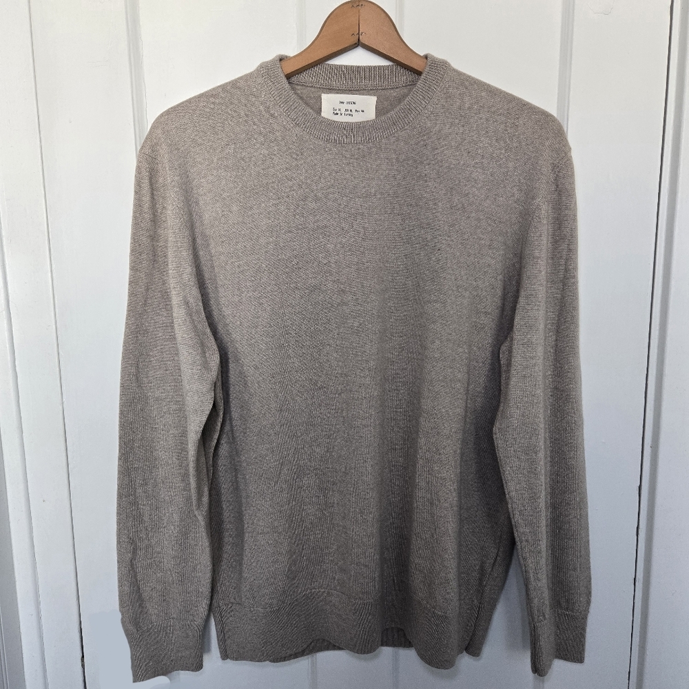 Zara Origins Men's 100% Wool Crewneck Sweater Size XL Dark Academia Neutrals
